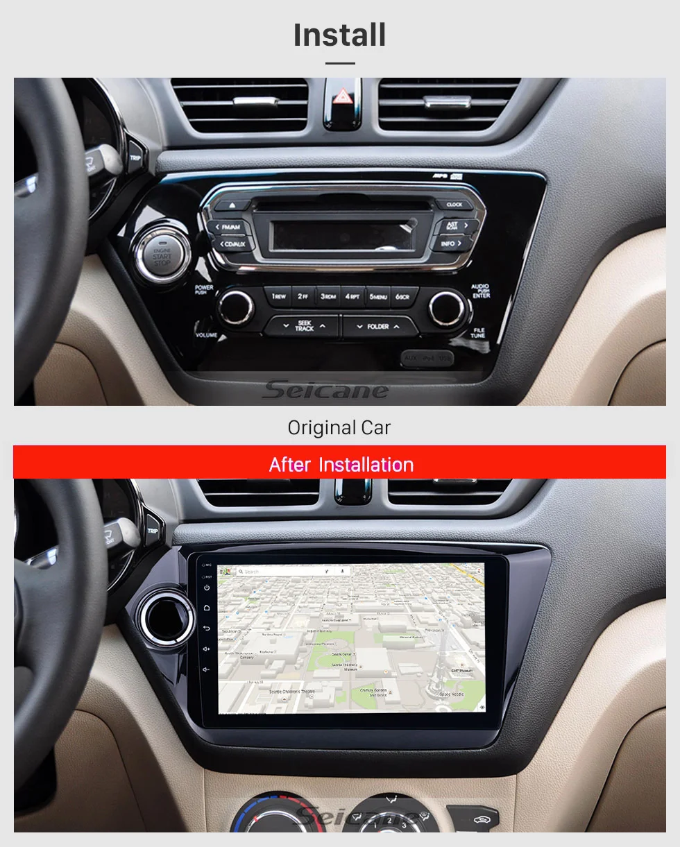 Seicane четырехъядерный Android 10,1 gps Navi головное устройство плеер автомобиля стерео для 2010-2012 2013 Kia K2 RIO Поддержка TPMS DVR