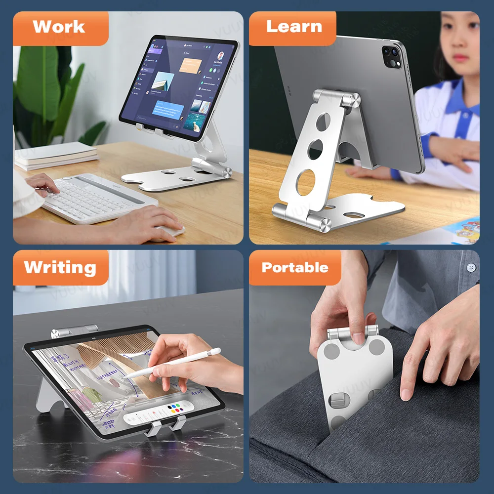 Tablet Holder For iPad Pro 11 12.9 inches Metal Adjustable Folding Stand Phone Samsung Xiaowei Huawei Soporte | Компьютеры и офис