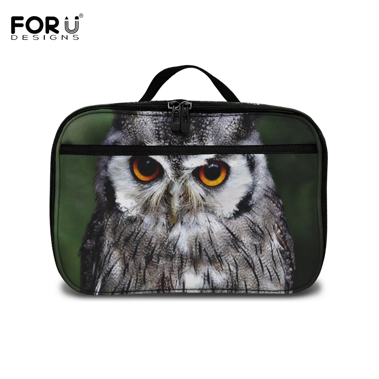 

FORUDESIGNS, женская сумка для ланча с 3D рисунком Совы и животных, удобная сумка для хранения еды, для взрослых, офисный Ланч-бокс, охлаждаемая сум...