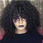 Кудрявые короткие волосы челка боб парик с челкой не кружевные передние парики для черных женщин Remy Предварительно выщипанные с детскими волосами бразильский