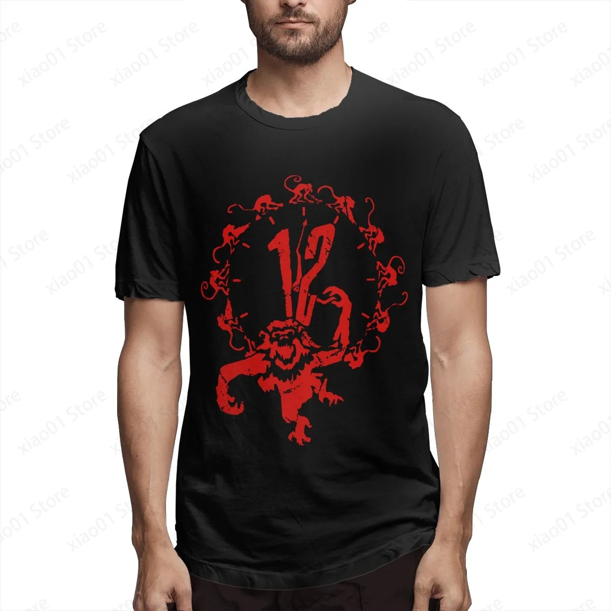 

12 Monkeys - Terry Gilliam - Red On White T Shirt Men Women Graphics Harajuku T-Shirt Creativity Short Sleeve Tee Tops