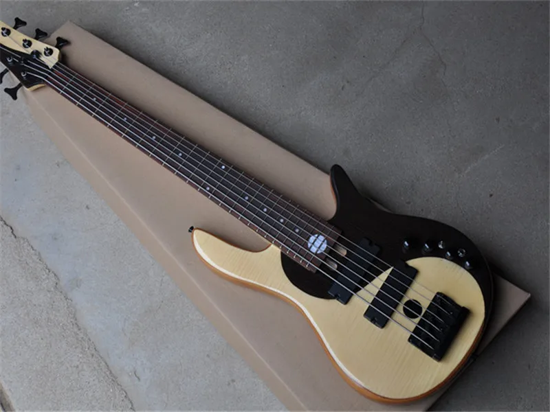 

Yin and Yang 6 Strings ASH Body Electric Bass Guitar with Rosewood Fingerboard Black Hardware,Offer Customized