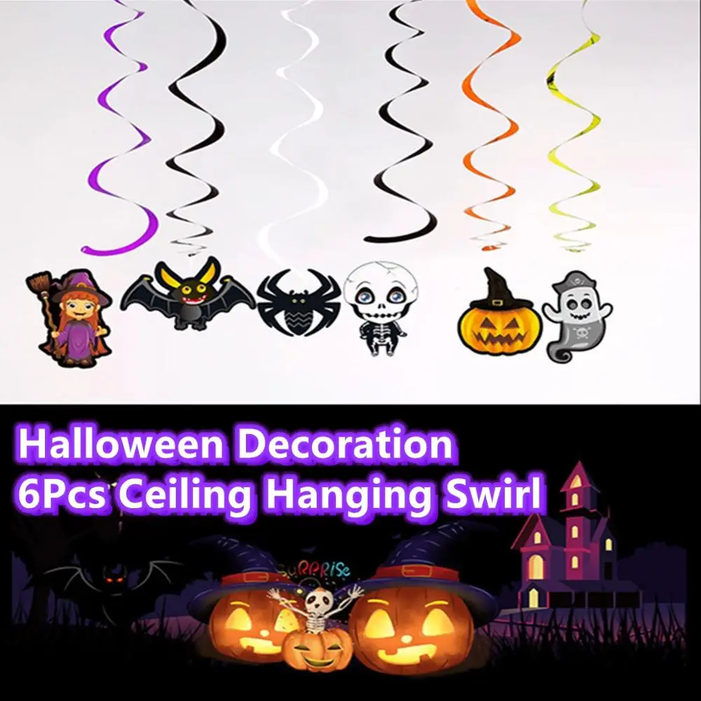 6 шт. потолочные Висячие вихревые украшения для Хэллоуина вечерние дома ужасов