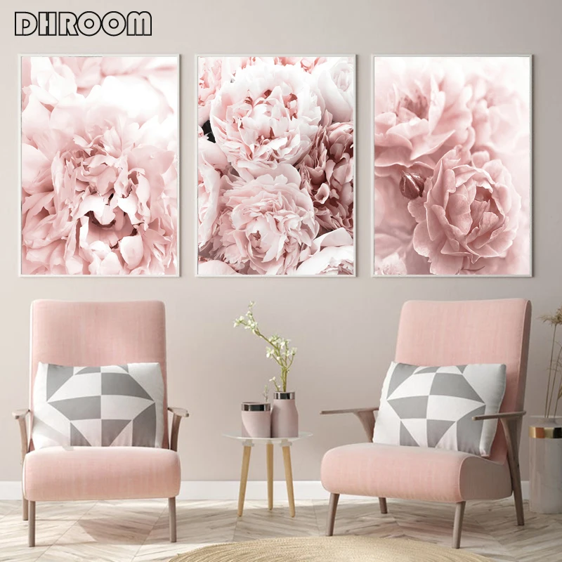 Постер с цветами пионы принты розы искусство на стене цветочное холст картина