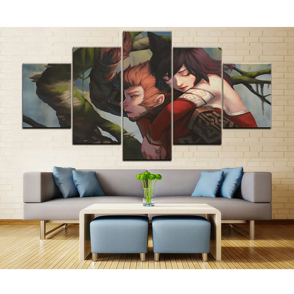 Картина на холсте 5 шт. украшение для дома герой Лига игры постер простая картина
