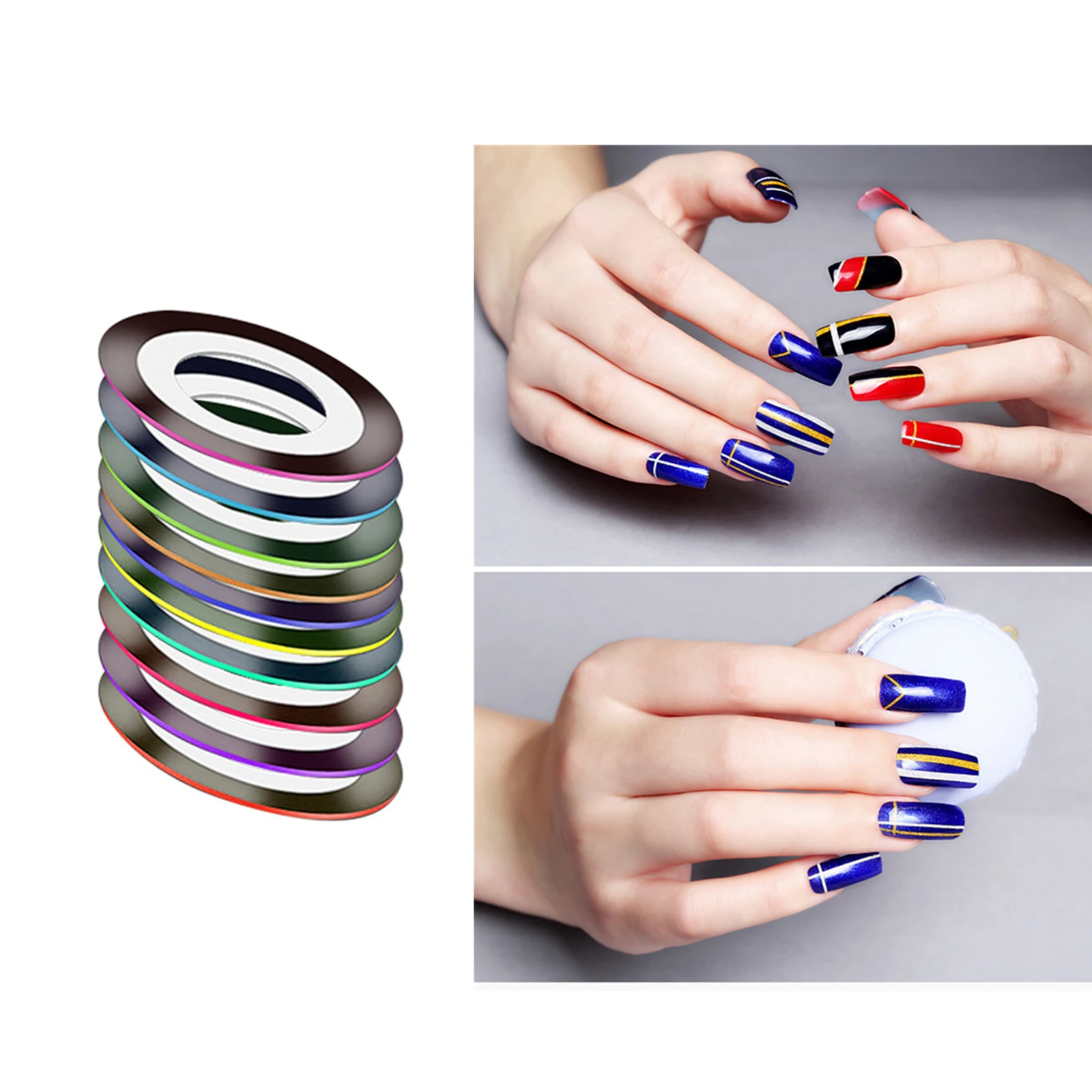 

Nail Tool Kit Nail Stickers Nail Pen Nail Painting Brushes Nail Dotting Tool Nail Decorations Manicure Tape Color Rhinestones
