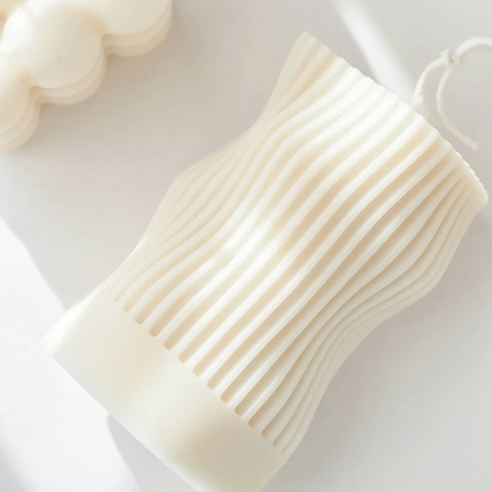 

Newest Unique Design Aromatherapy Beeswax Candle Mould Silicone Wavy Columnar Candle Mold
