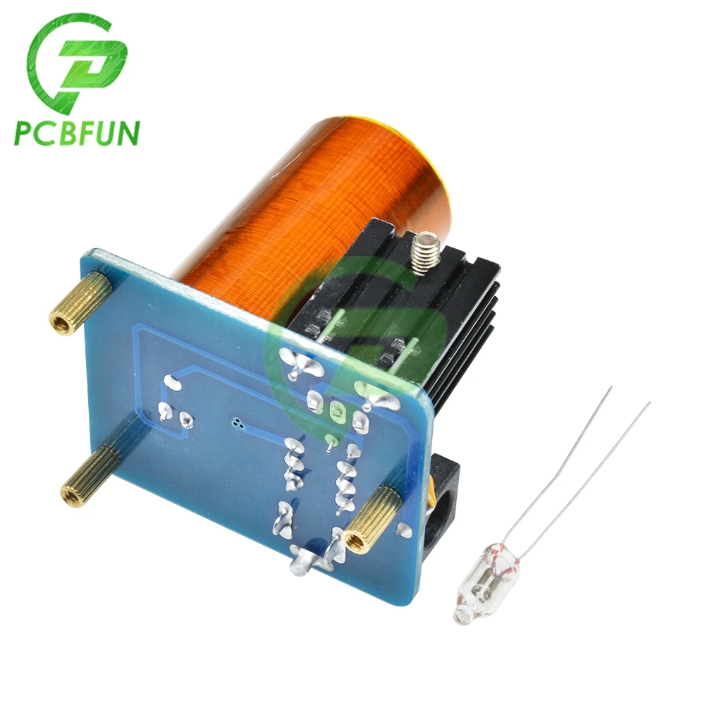 12V BD243 Mini Tesla Coil Kit Magic Props DIY Parts Empty Lights Technology Diy Electronics BD243C Wirelessly Transmit Electric |