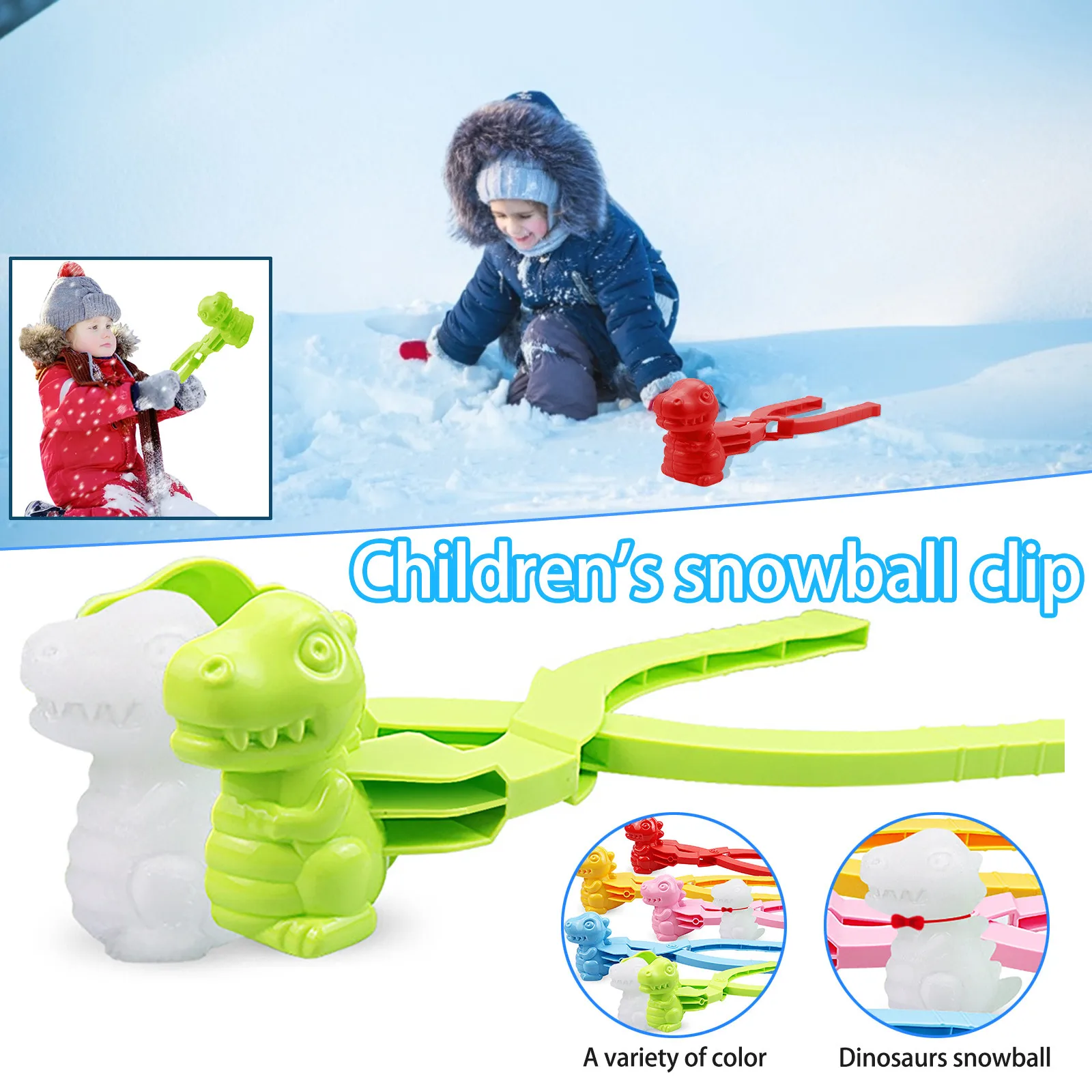 

Lovely Dinosaur Snowball Clip Maker Clip Children Outdoor Winter Snow Sand Mold Tool Creative Outdoor Fun & Sports