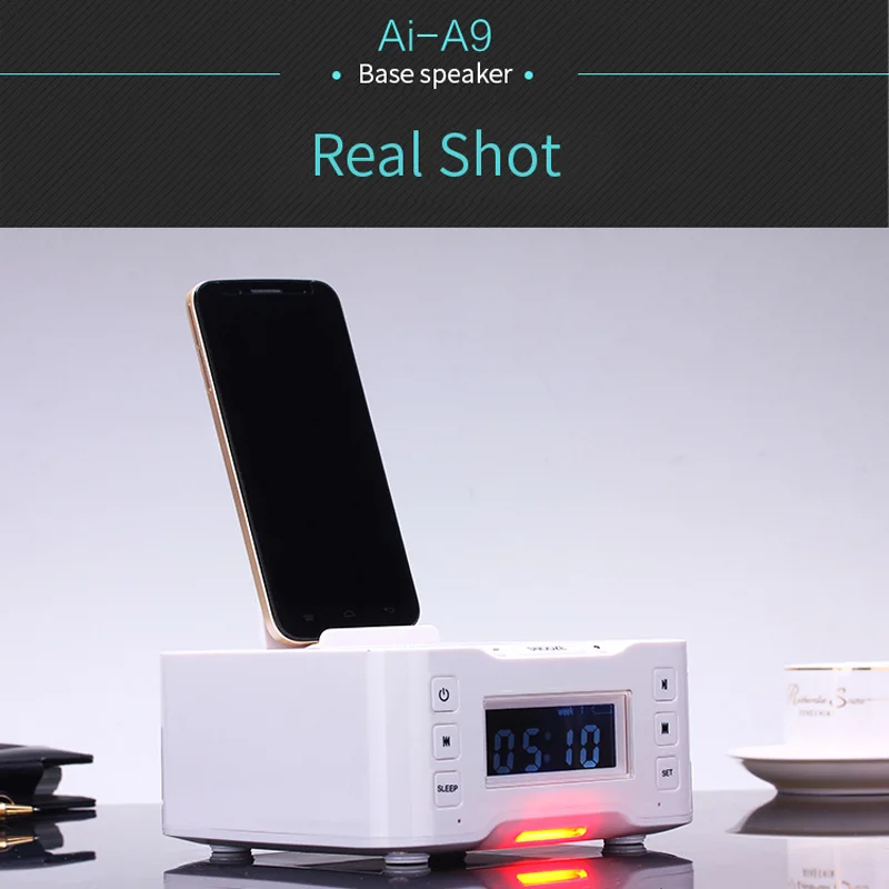 ЖК-дисплей цифровой Bluetooth Зарядка Док-станция для IOS Apple iPhone 6 7 8 X для samsung xiaomi Android зарядное устройство плеер FM будильник динамик