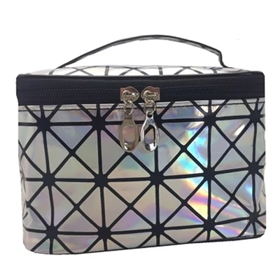 silver cosmetic bag Многофункциональная сумочка-косметичка для путешествий, Женская Лазерная большая емкость, органайзер для туалетных принадлежностей, водонепроницаемая женская сумка для хранения косметики - Цвет: silver cosmetic bag