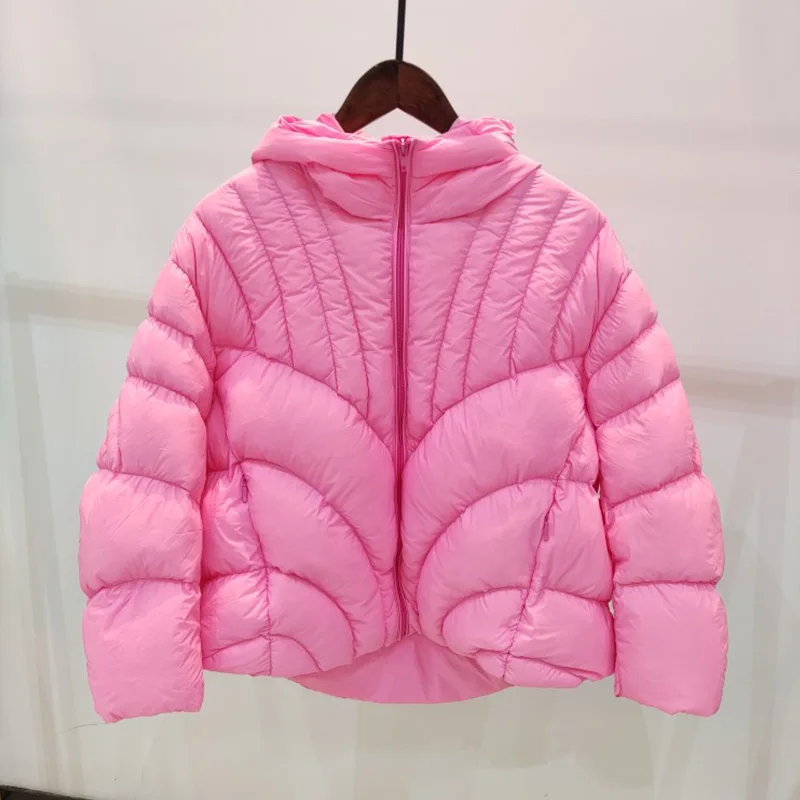 

Women Oversized White Duck Down Jacket Winter Hooded Loose Short Bubble Coat Female Korean Fashion Warm Thick Down Coat Outwear