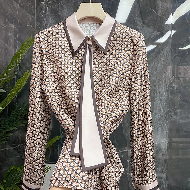 

2021 spring new Korean women's wear heavy printing to show temperament