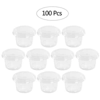 100 pcspack 30ml disposable transparent plastic cup with lid mousse jelly cup seasoning cup mousse sauce yogurt jelly pudding