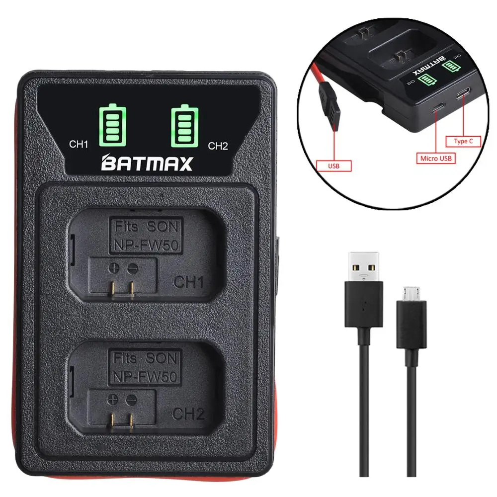 Аккумулятор для телефона 3X 2000 мАч с встроенным USB портом и светодиодной