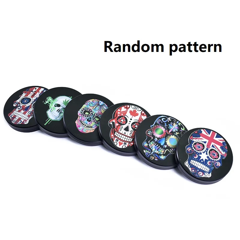 

4Layer 63MMZinc Alloy Printed Pattern Skull Tobacco Herbal Herb Grinder Spice Weed Grinder Smoking Pipe Smoke Cutter Accessories