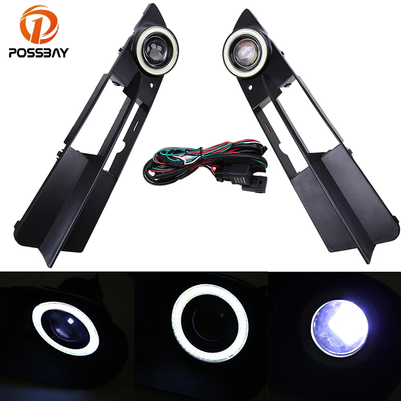 Светодиодные противотуманные фары POSSBAY белые глаза ангела передний бампер