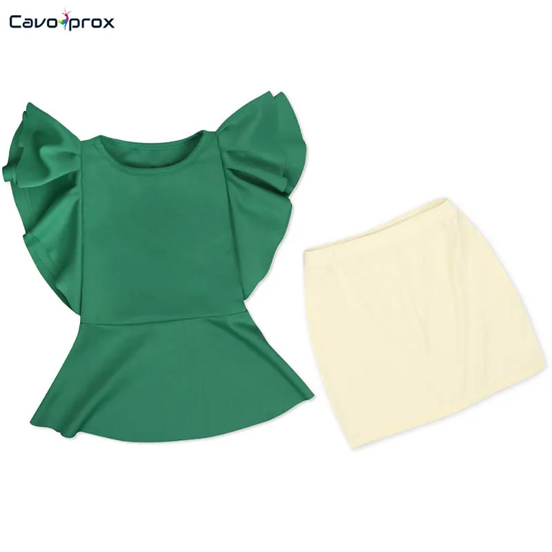 Женское вечернее платье с оборками и коротким рукавом 2 предмета Офисная Женская