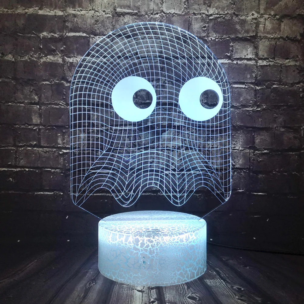 Светодиодный светильник с рисунком игры PACMAN, 7 цветов, безопасная детская настольная Ночная лампа для праздников, вечеринок, лава, рождественский подарок