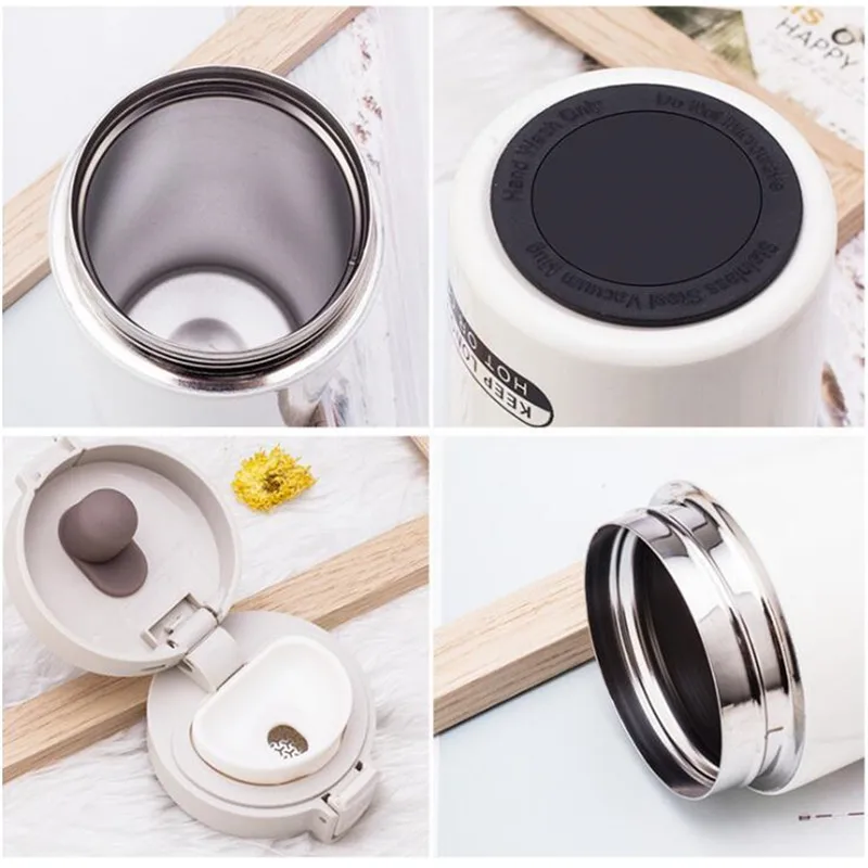 Дорожная термокружка с двойной стенкой термобутылка 380 мл нержавеющая сталь