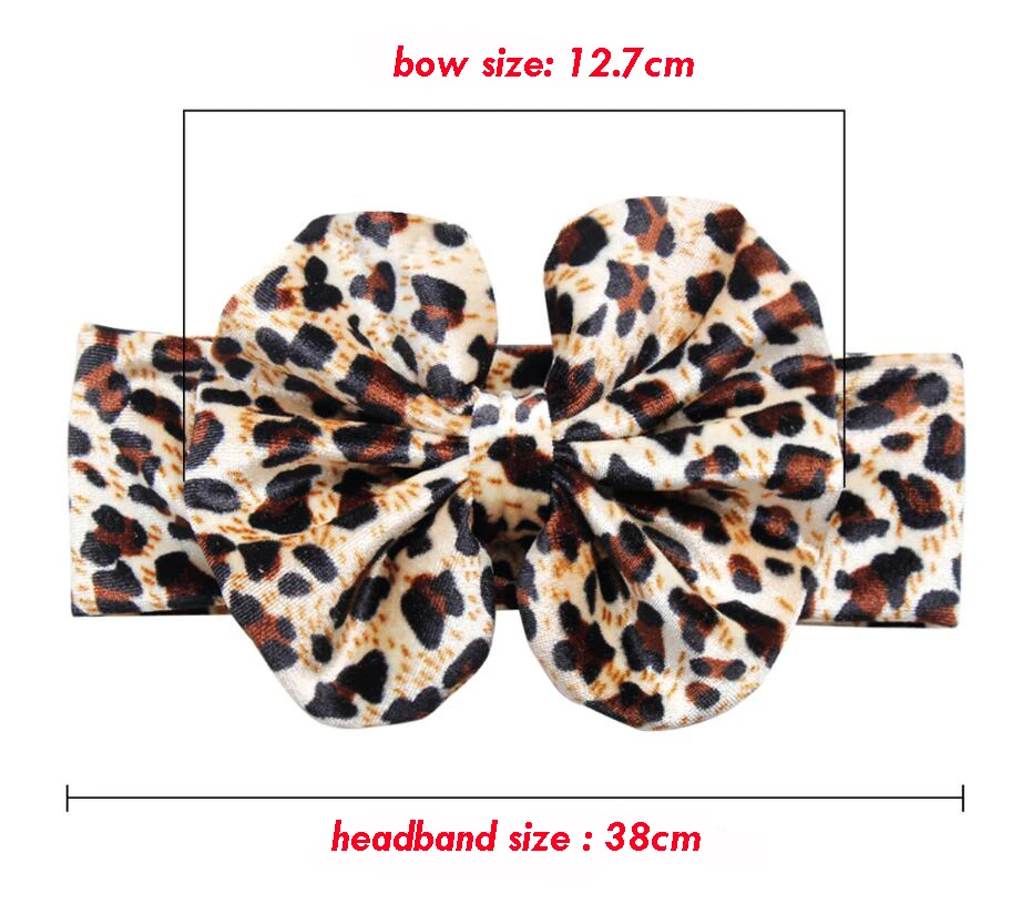 24 шт./лот Леопардовый принт бархат узел повязка на голову Большой 5 ''большой