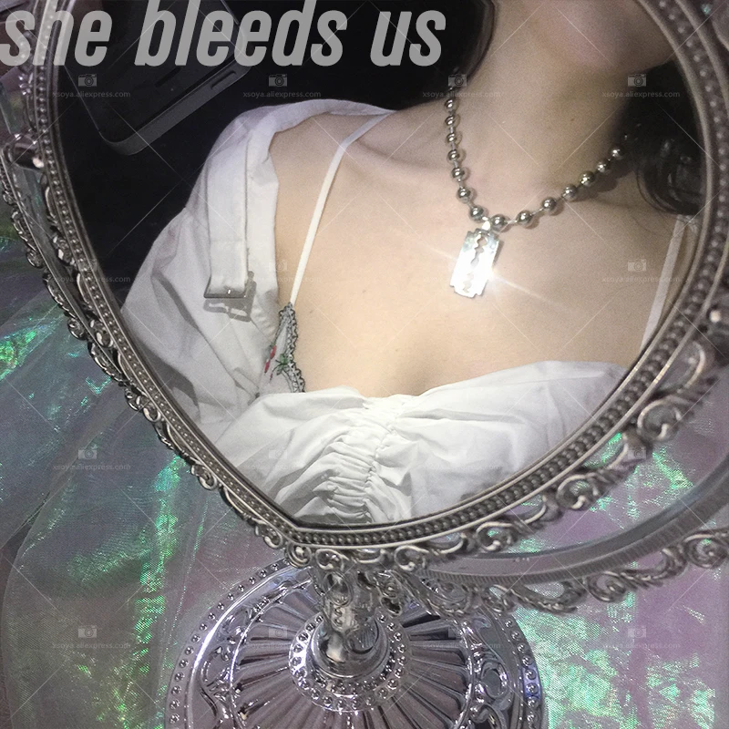 Винтажное ожерелье для женщин подвеска с лезвием друзей панк поп Готическая цепь