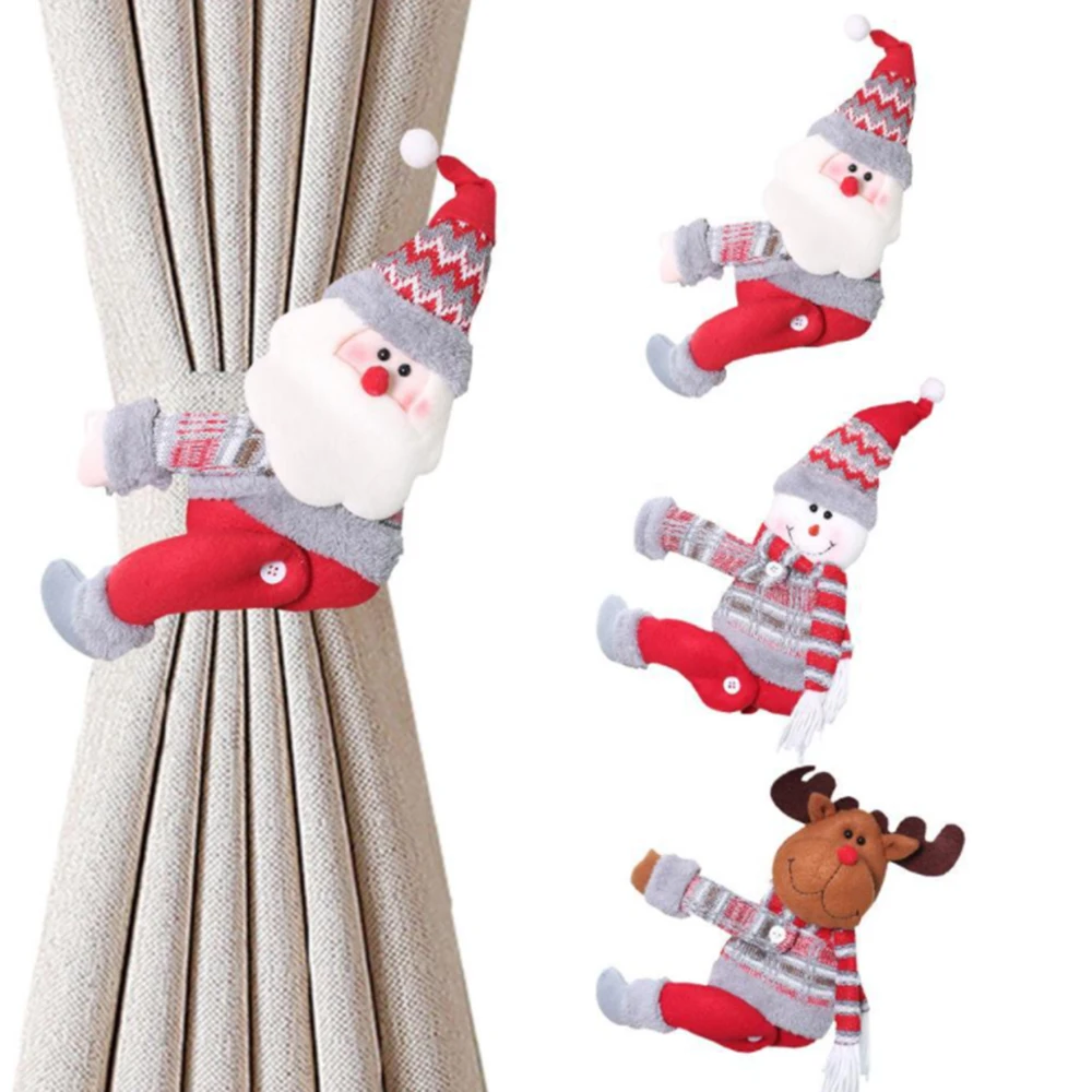 

Santa Claus Elk Christmas Curtain Decoration BuckleMerry Christmas Decor for Home Christmas Gifts