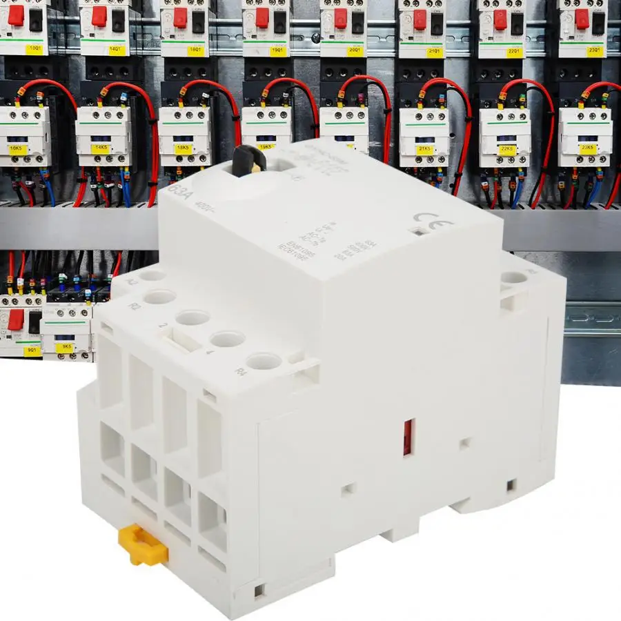 1 шт. 4P 63A 4NO/2NONC 220 В 50 Гц din рейка AC контактор для дома с ручным управлением