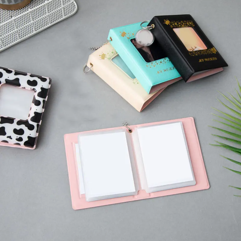 

Hollow 3 inch Photo Album Photocard Holder 32 Pockets Star Collection Photo Sticker Album Postage Mini PVC Stamp Storage Book