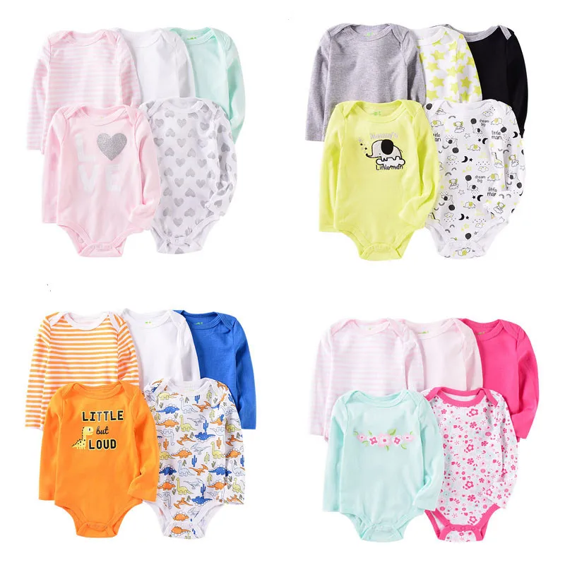 Комбинезон детский с длинным рукавом круглым вырезом 5 шт./компл. весна-осень