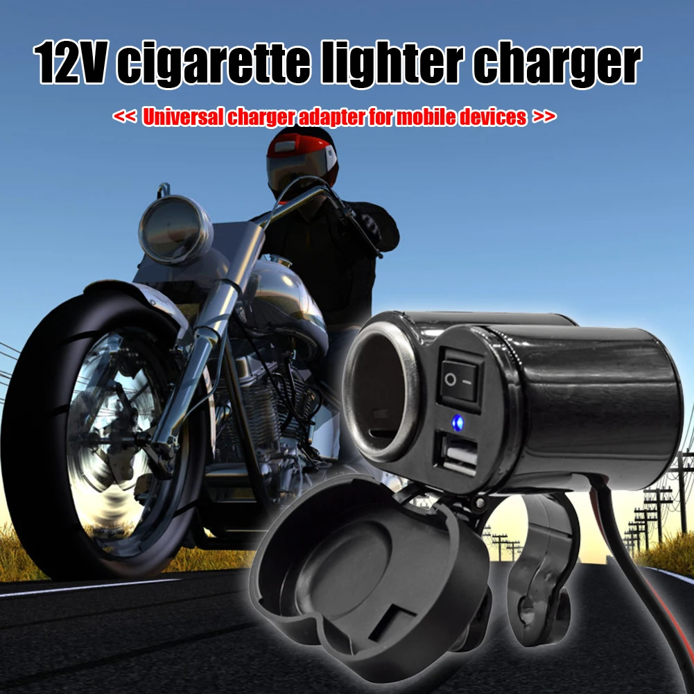 

YJ-MC033 водонепроницаемый 12 В 24 в прикуриватель гнездо мотоцикла USB зарядное устройство