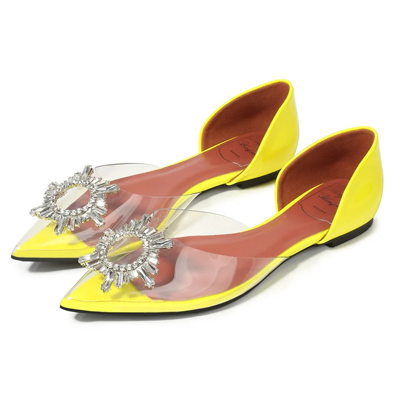 

Net red transparent jelly sandals women's 2021 summer new diamond flat shoes simple casual shoes
