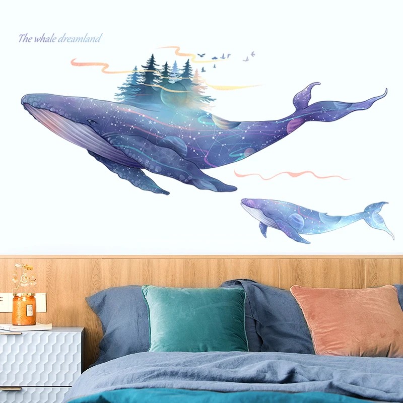 DIY 3D огромный КИТ домашний декор стикеры на стены холодильник Обои Wall Art Наклейки