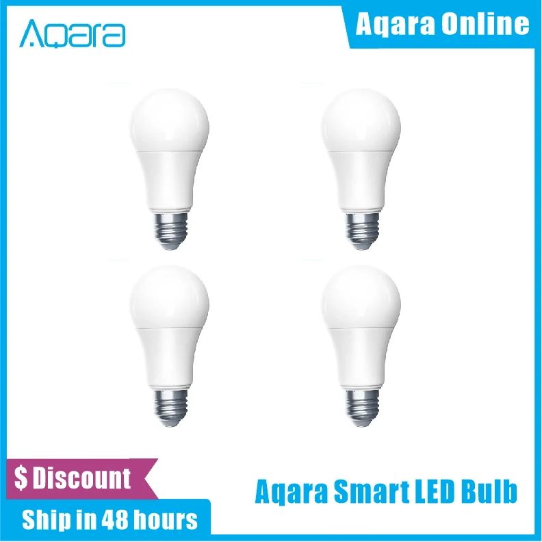 Умная Светодиодная лампа Aqara Zigbee 9 Вт E27 2700K 6500K белая с пультом дистанционного