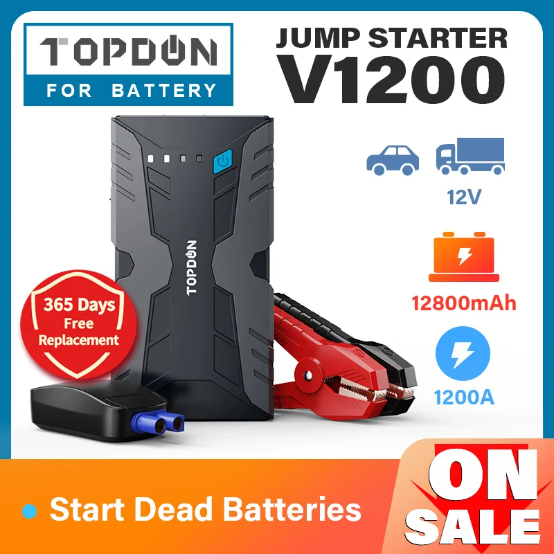 TOPDON V1200 1200A автомобиль скачок стартер устройство аварийного прыжок стартовый