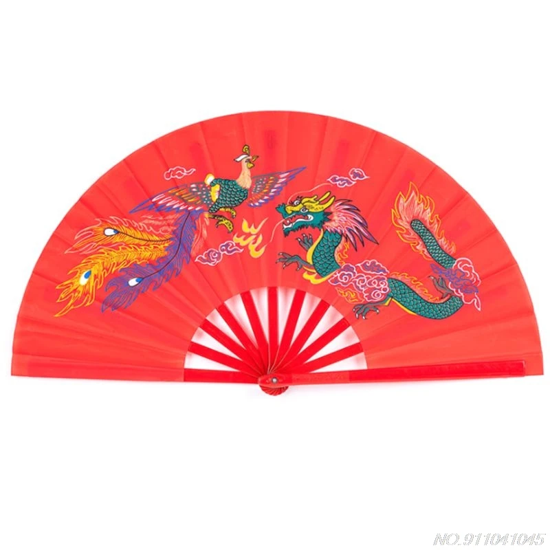 

Chinese Kung Fu Fan Tai Chi Martial Arts Dragon Phoenix Plastic Handheld Folding Fans Art Dance Gift D17 20 Dropshipping