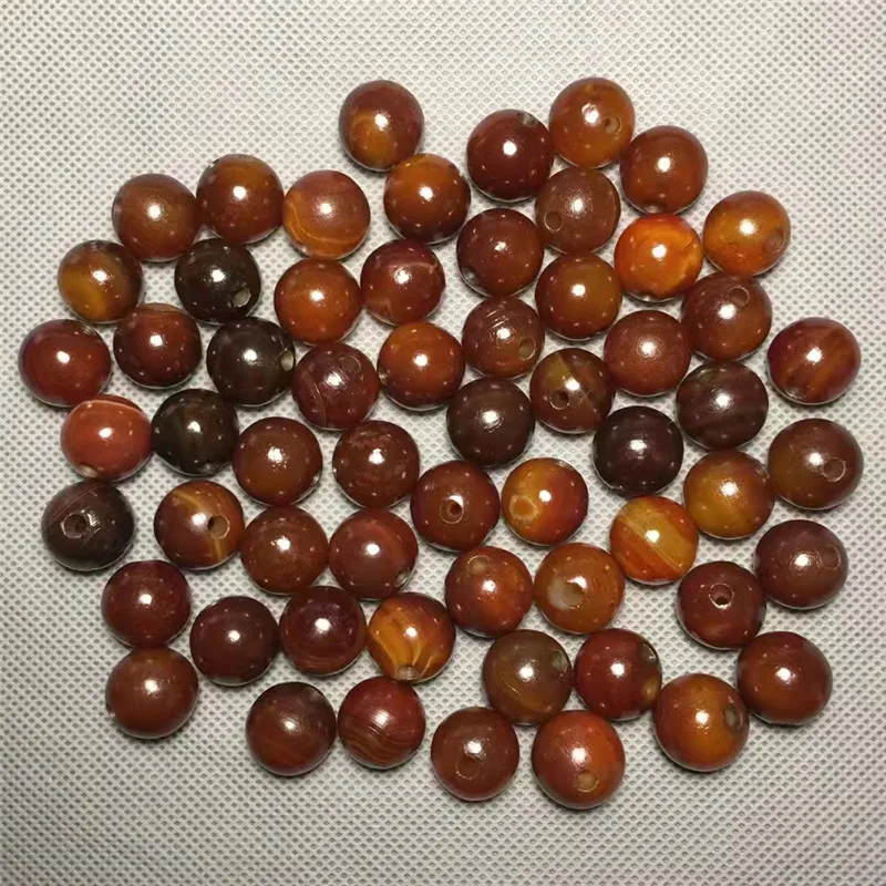 

60pcs/lots Weathered Round Agate Beads Stone 17-18mm Shiny Red Dzi Beads Jewelry Amulet Magic Power Collectible Treasure