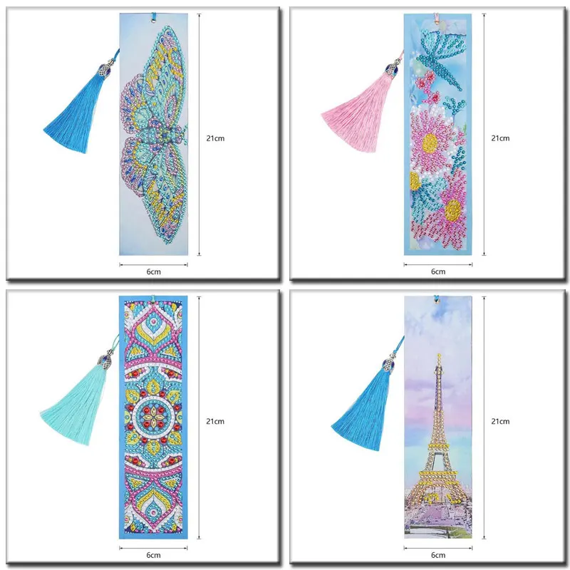 

5D DIY особой формы алмазов картина кожаная Закладка Алмазная вышивка ремесло книжка с кисточкой знаки для книг Подарки на Новый год