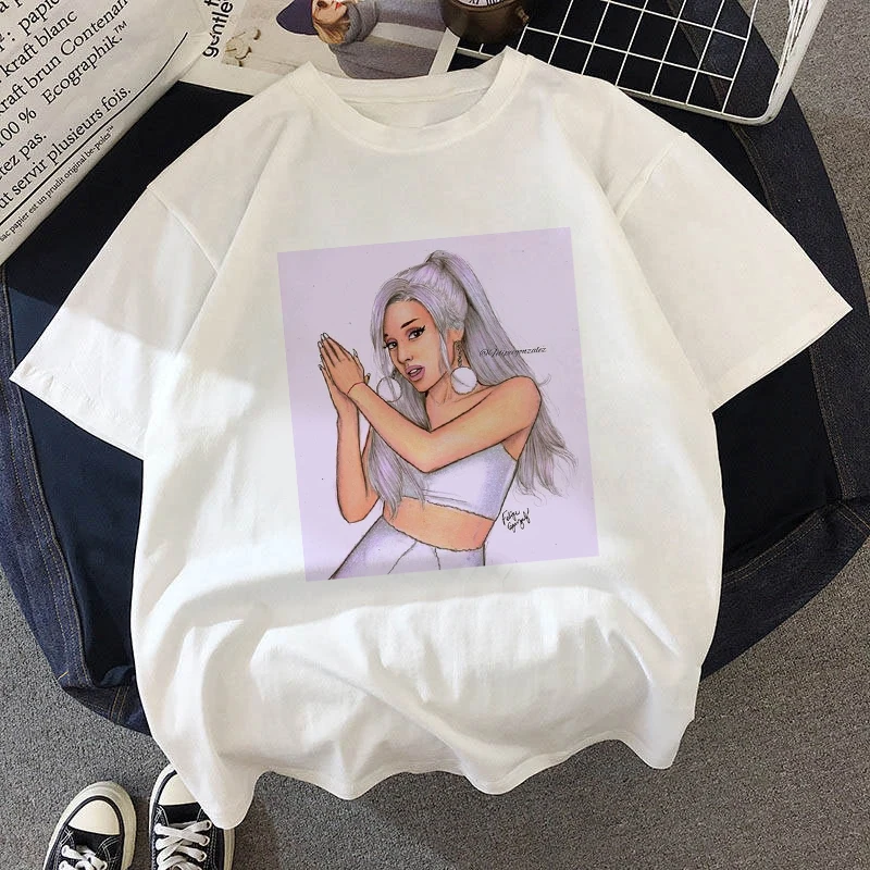 

New women's white Tshirt Harajuku Beauty Girls printed T Shirt vogue pretty girl Streetclothing Leisure female T-shirt Tops