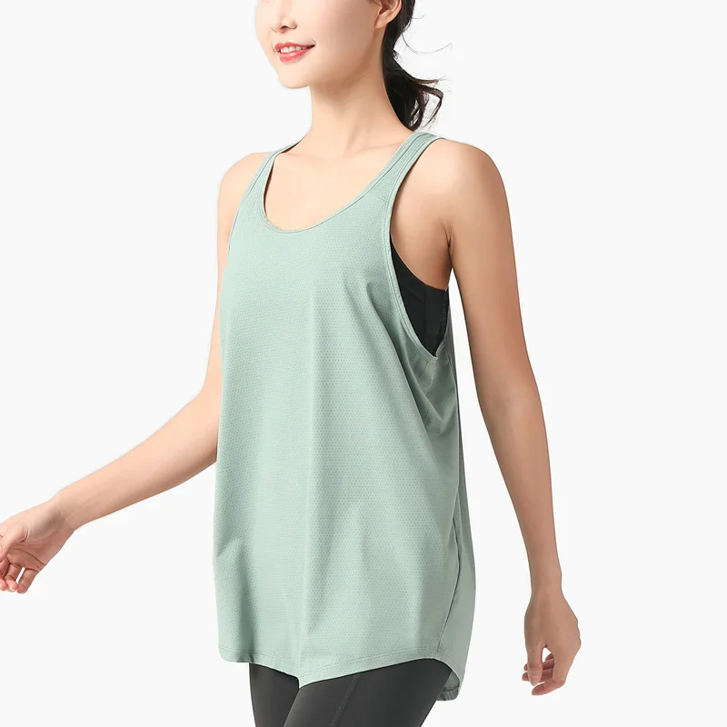 

Loose Yoga Shirt Workout Tank Tops Women Sexy Back Beauty Fitness Shirts Sleeveless Running T Shirt Quick Dry Thin Sports Vest