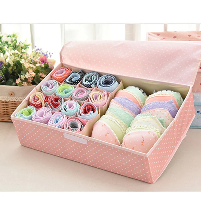 Складной ящик для хранения нижнего белья из ткани Оксфорд 17 дюймов|Коробки и