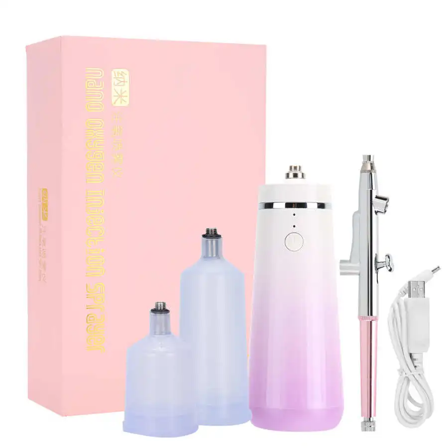 

Household Handheld Oxygen Injection Airbrush Nanometer Moisturizing Spray Machine Skin Care Tool Gradient Purple