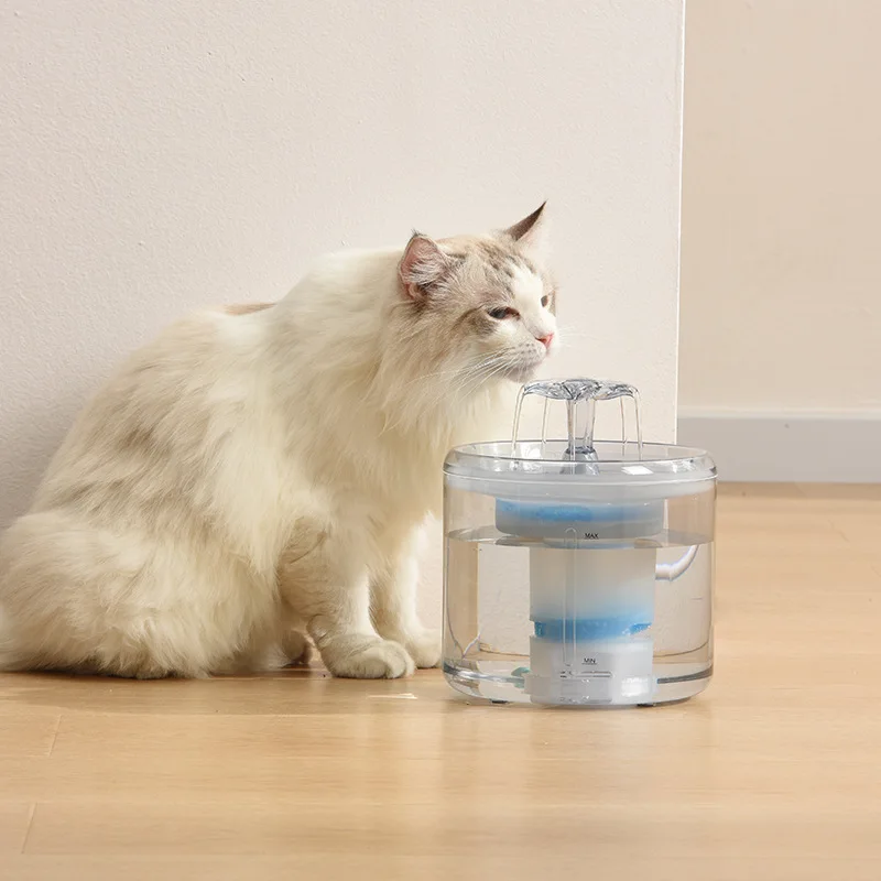 

NEW 2.6L Automatic Cat Water Fountain Dog Water Dispenser Transparent White Drinker Pet Drinking Feeder 2 Filters, Motion Sensor