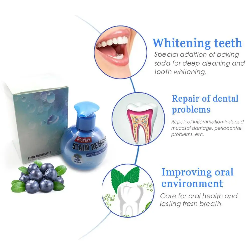 Маракуйя черники Сода зубная паста зубные полоски для удаления пятен