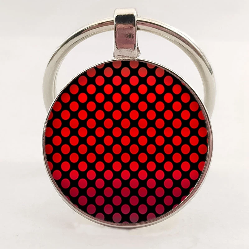 Брелок для ключей сделай сам с круглым узором в точку очаровательный стеклянный