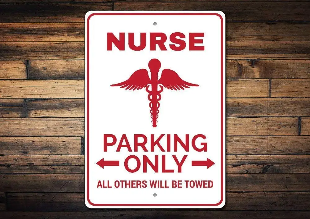 

Jesiceny New Tin Sign Nurse Parking, Nursing Symbol Aluminum Metal Road Sign Wall Decoration 8x12 INCH