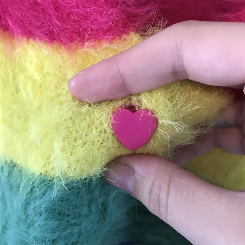 Ins стильный Радужный Укороченный кардиган женский свитер осень 2019 Harajuku Lazy Oaf