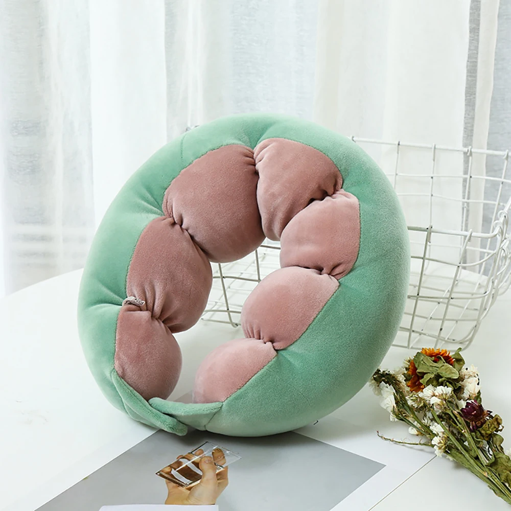 

Memory Foam U-Shape Pea Pillow Travel Outdoor Portable Pillows Neck Rest Support For Home Sleep Officework Lumbar Pillow Cushion