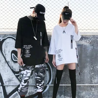 new western style fashionable brands ribbons printed mens t shirts hip hop casual male tops tees streetwear lovers clothes