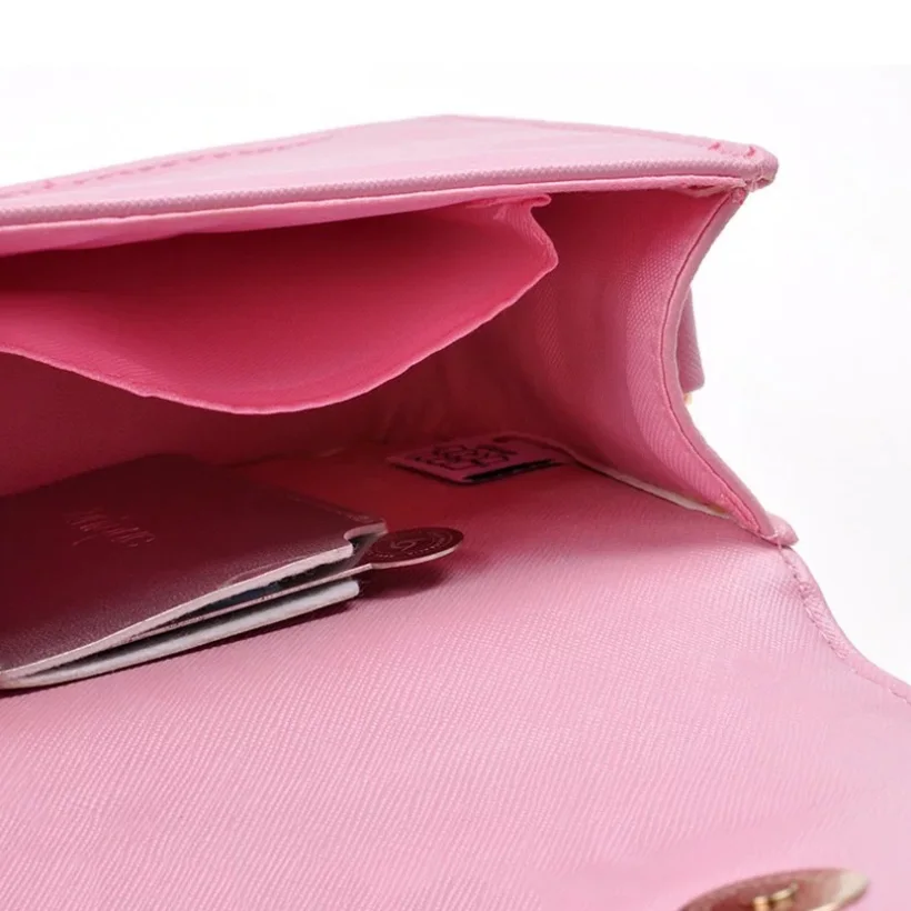 

Disney Children's Minnie Messenger Bag Mini Pink Girl Cute Cartoon Pattern Waterproof PU Material Handbag Coin Purse Bag